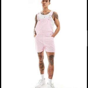 ASOS Design Men’s Pink Denim Overalls Romper Jumper